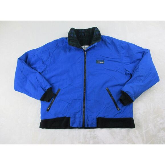 L.L. Bean Other - VINTAGE L.L. Bean Jacket Mens Large‎ Blue Fleece Lined Pockets Bomber Coat*